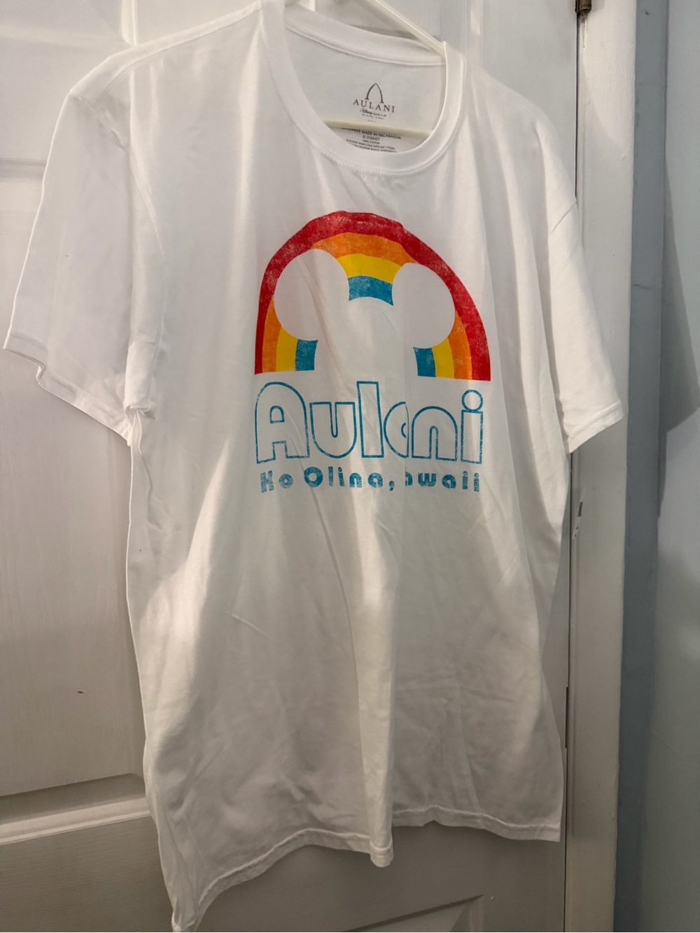 Disney Aulani Hawaii Rainbow Mickey T Shirt XL NWT Resort Tee